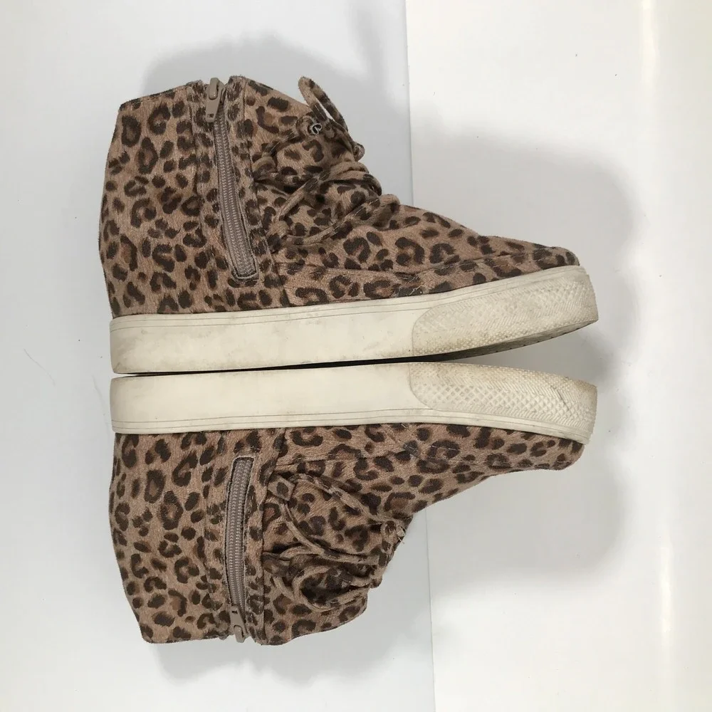 Very G Ursula Leopard Print Lace Up Side Zip Hidden Wedge Womens US 7 UK 5 EU 37